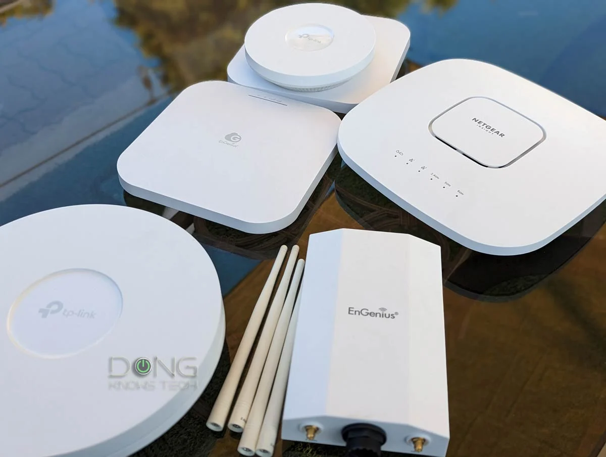 A diverse collection of the best access point including Google Nest, TP-Link, NETGEAR, and EnGenius, showcasing various designs and capabilities for enhanced Wi-Fi connectivity.