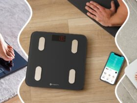 This collage showcases the best smart scales, including the Eufy Smart Scale and the Etekcity Digital Scale, illustrating their ease of use and the smart features that help maintain a healthy lifestyle.