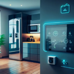 Visual of an extremely modern kitchen illuminated with smart switches
