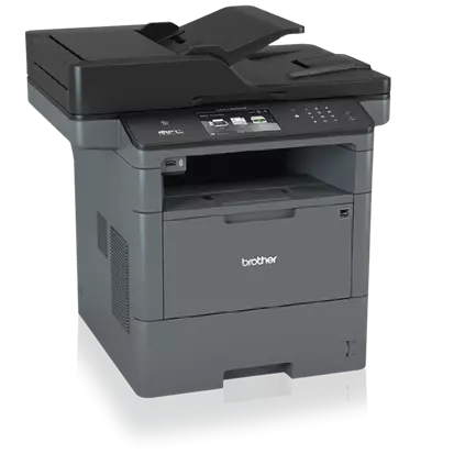 Brother MFC-L6800DWT: A robust all-in-one laser printer designed for high-volume workloads, featuring dual paper trays and a full-range keypad.