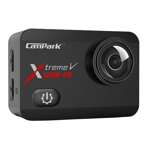 The CamPark Xtreme V UHD 4K action camera in its minimalist design, providing an ultra-high-definition experience for those looking for quality on a budget.