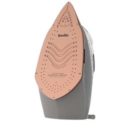 The Breville DiamondXpress 3100W VIN401 Steam Iron offers effortless gliding with its diamond-infused ceramic soleplate, making it a contender for the steam iron for efficient wrinkle removal.