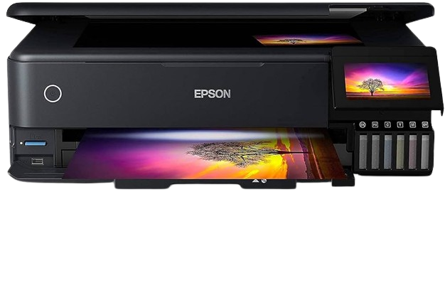 The Epson EcoTank ET-8550 Printer is the go-to for the photo printer for those seeking professional quality and wide-format prints.