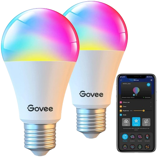 Experience vibrant colors and easy control with Govee Wi-Fi LED Bulb Light, the best smart light solution to enhance the mood in any room.