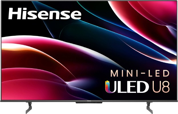 The Hisense U8H Mini-LED ULED TV displays a spectrum of vibrant colors, making it one of the best TVs for sports enthusiasts who crave a vivid and immersive viewing experience.