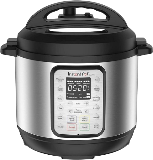 The Instant Pot Duo Plus stands out as one of the Instant Pots, known for its multiple cooking functions and intuitive control panel.