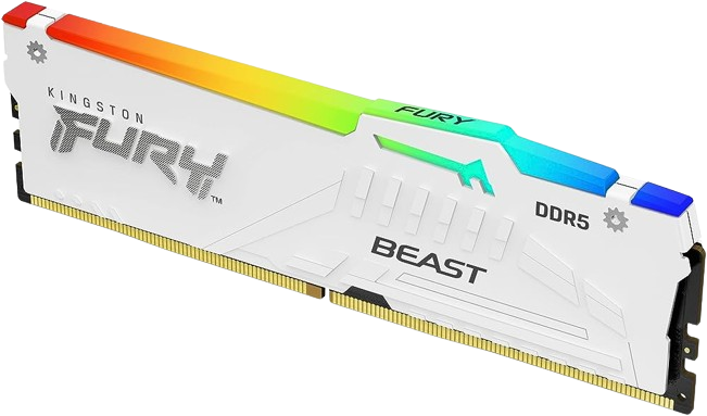 Get the ultimate performance and style with Kingston FURY Beast RGB DDR5, DDR5 RAM that combines fierce speeds with vibrant RGB lighting to make your gaming rig shine.