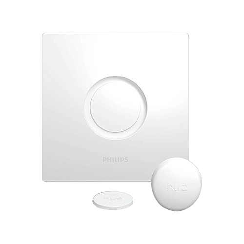 This Philips Hue Smart Button, paired with a switch, offers a seamless smart home experience, considered among the smart switches for Philips Hue lighting systems.