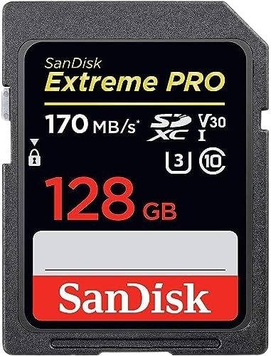 The SanDisk Extreme SD UHS-I V30 128GB SD card is considered the SD card for its balance of speed and capacity, suitable for high-resolution video recording.