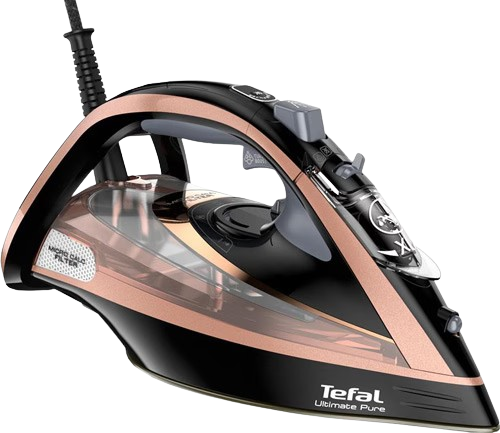 The Tefal Ultimate Pure FV9845 steam iron features an innovative micro-calc filter and a powerful steam shot to tackle tough creases, making it a top choice for those seeking the steam iron.