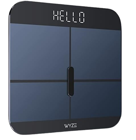 The Wyze X Smart Scale, with its contemporary dark blue design, provides comprehensive body composition metrics for a full health overview.