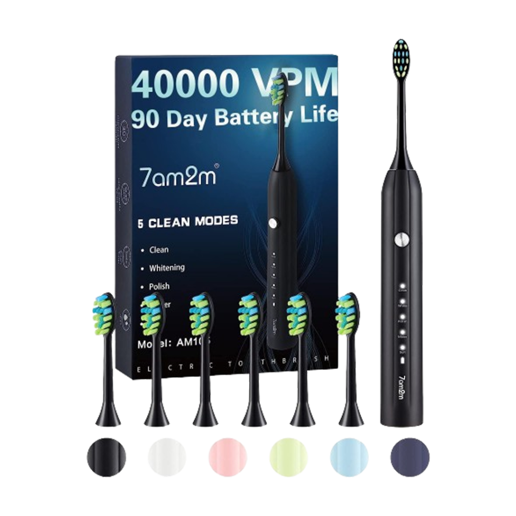 The 7am2m Sonic Electric Toothbrush, with its vibrant orange color and dynamic cleaning action, is the perfect choice for kids seeking the best electric toothbrush for effective oral hygiene.