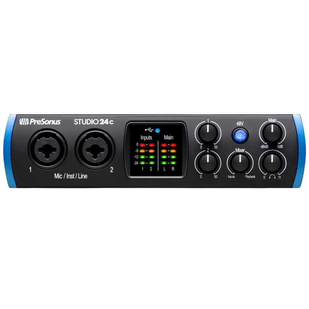 PreSonus Studio 24c is a compact and robust audio interface offering professional-grade sound quality and features at an affordable price.
