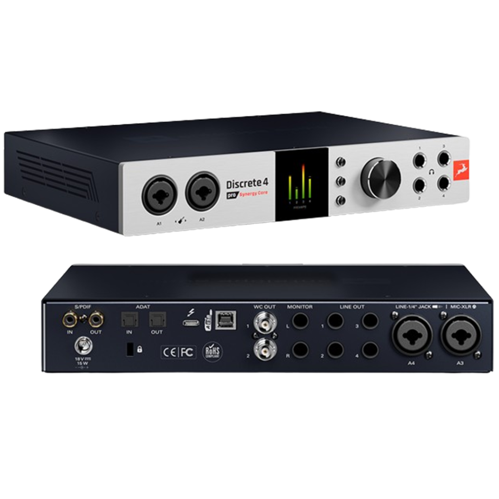 The Antelope Audio Discrete 4 Synergy Core is recognized for its pristine audio quality and reliable performance as one of the audio interfaces.