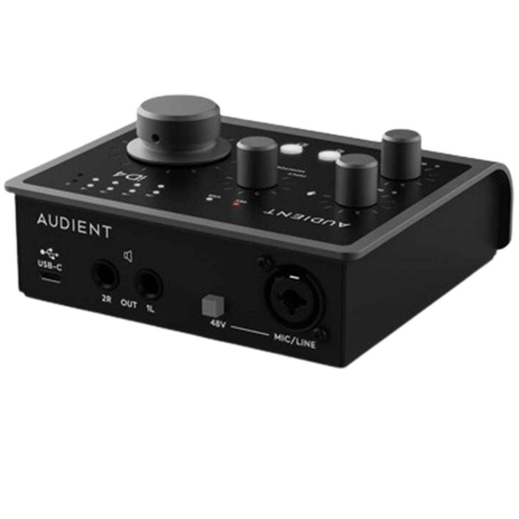 The Audient iD4 MKII stands out as one of the best audio interfaces for guitar, offering pristine sound quality and a robust design.