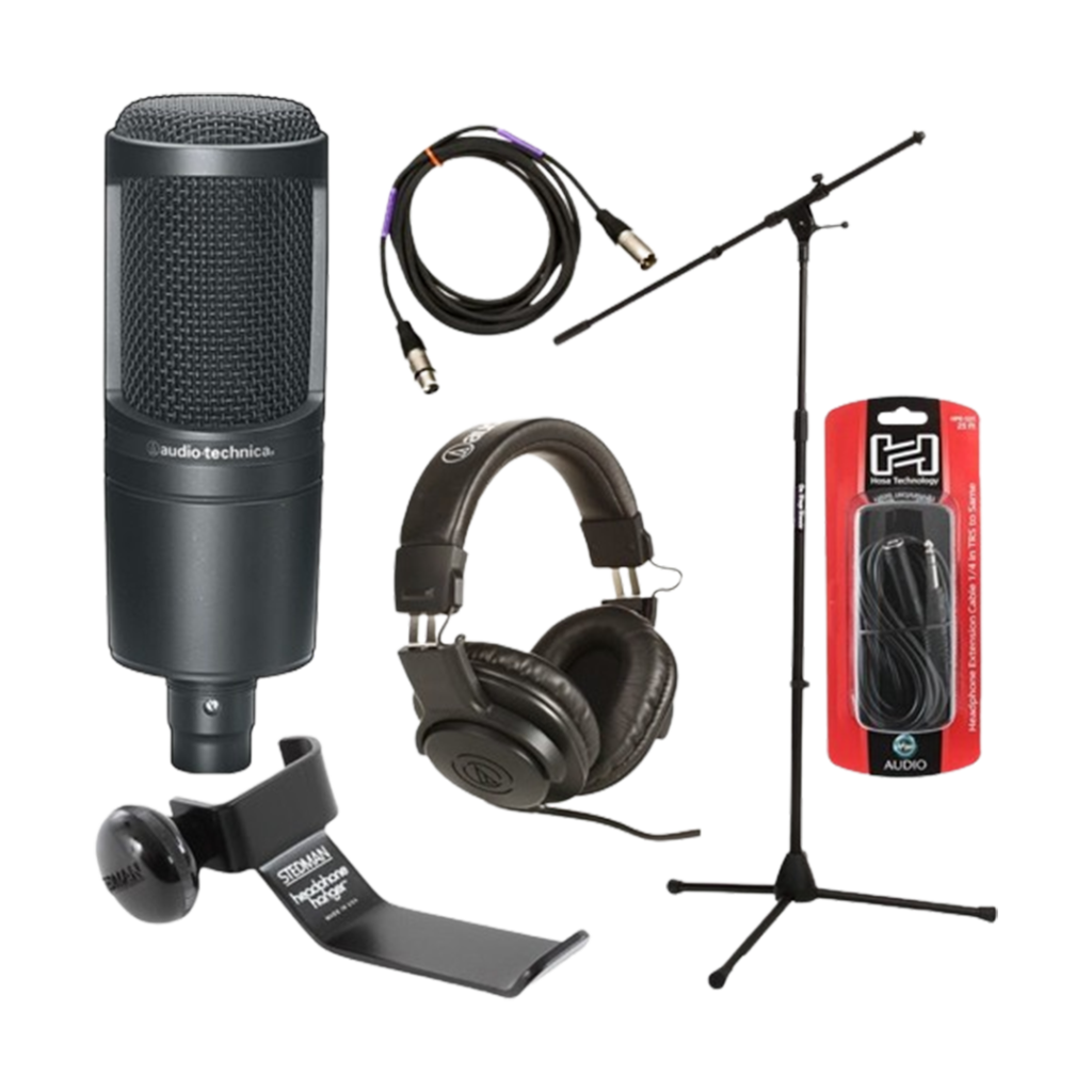 Ideal for home studios, the Audio-Technica AT2020 provides a balanced and detailed capture of vocals, making it a top contender for best microphone.