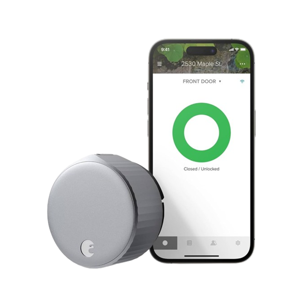The August Wi-Fi Smart Lock is a top-tier security device compatible with Alexa, offering advanced features like remote access and activity tracking.