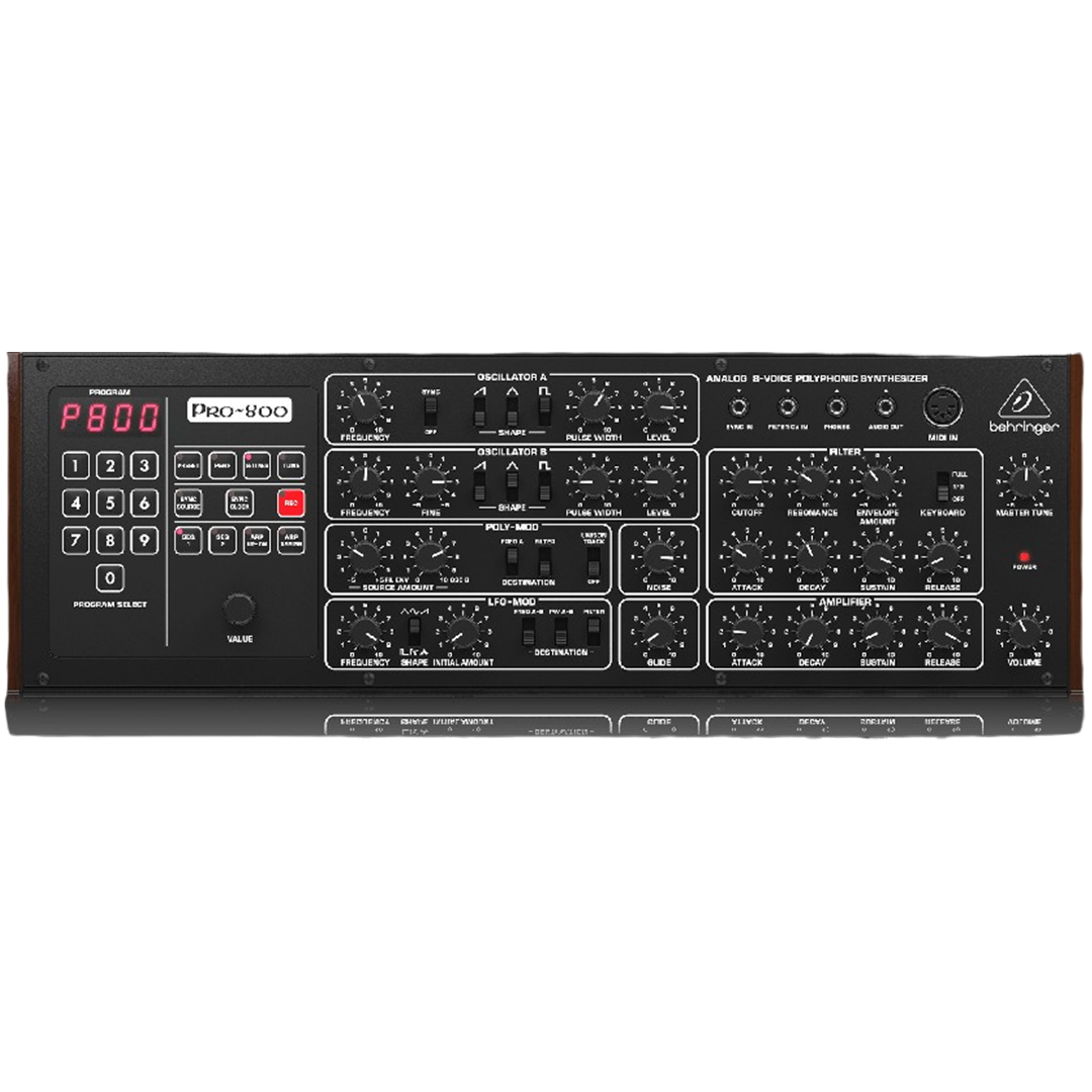 Behringer Pro-800 is recommended as one of the best synthesizers for beginners, featuring straightforward controls for easy sound crafting.