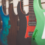 A selection of the best electric guitars for beginners, featuring various models and colors, each designed for easy learning and enjoyable play.