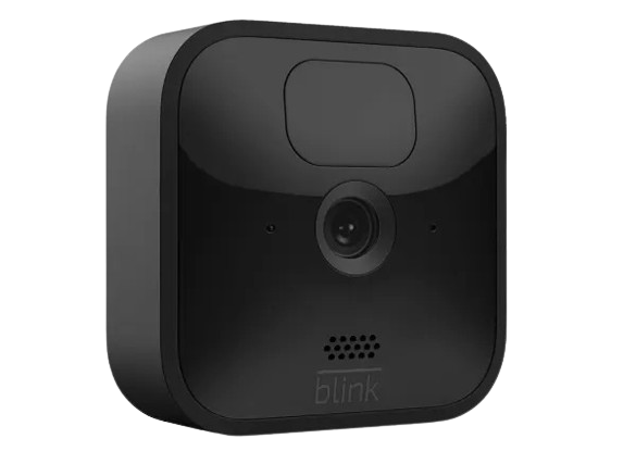 A discreet and durable outdoor security camera by Blink, blending seamlessly into the exterior for optimal surveillance and home safety.