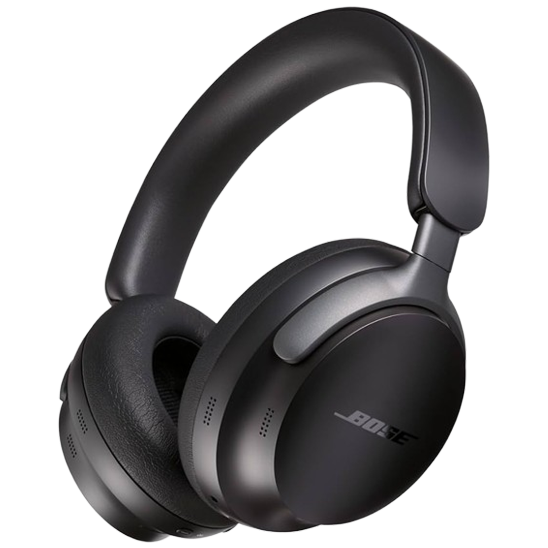 Bose QuietComfort Ultra noise cancelling headphones in a classic black hue, engineered for unparalleled quiet and comfort.