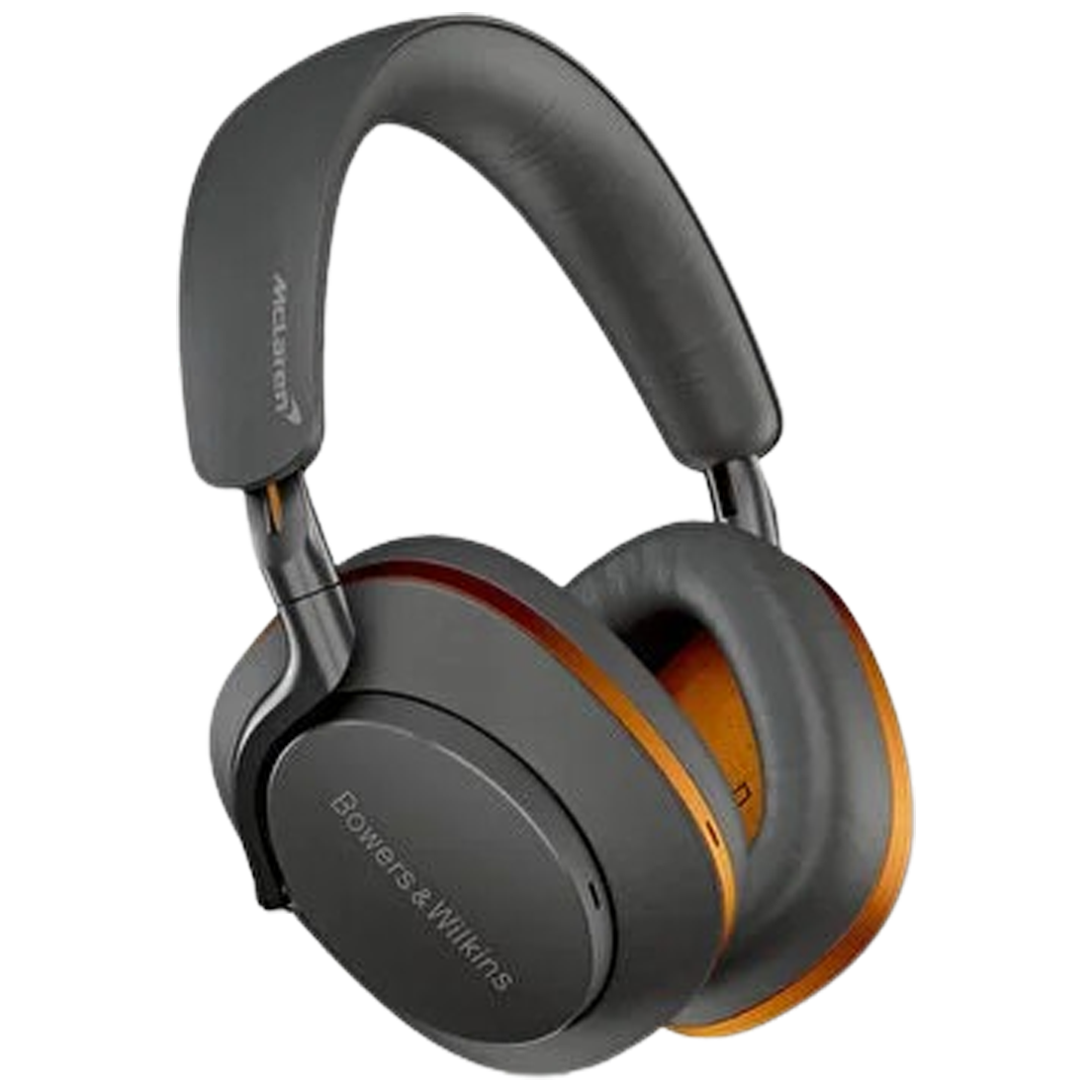 Bowers & Wilkins PX8 noise cancelling headphones, showcasing the blend of luxury and high-fidelity sound in a compact form.