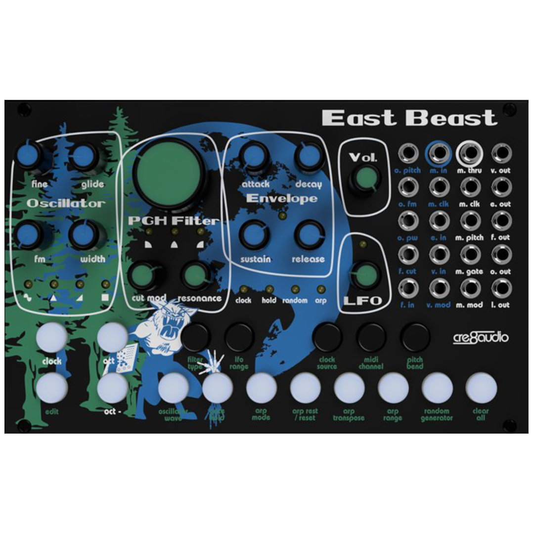 The Cre8audio East Beast synthesizer, with its playful design and user-friendly layout, is a great beginner synthesizer for exploring electronic sounds.