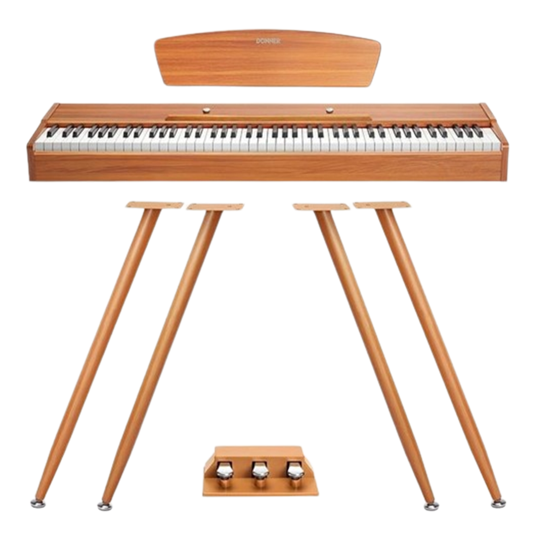 The Donner DDP-80 is a leading choice for digital pianos, offering a full 88-key keyboard with realistic sound and touch for aspiring and accomplished pianists alike.