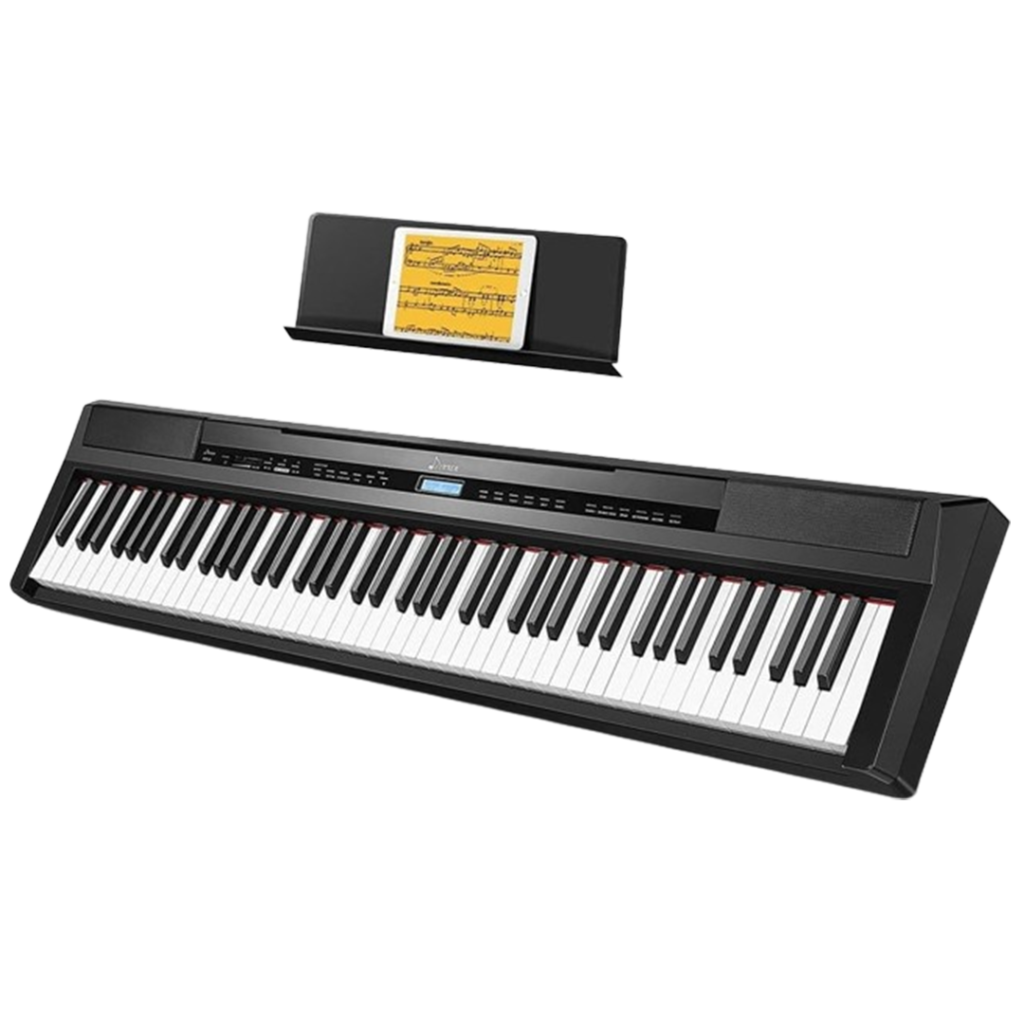 The Donner DEP-10 stands out in the market of digital pianos, with its vibrant sound, touch-sensitive keys, and sleek, minimalist design, perfect for modern musicians.