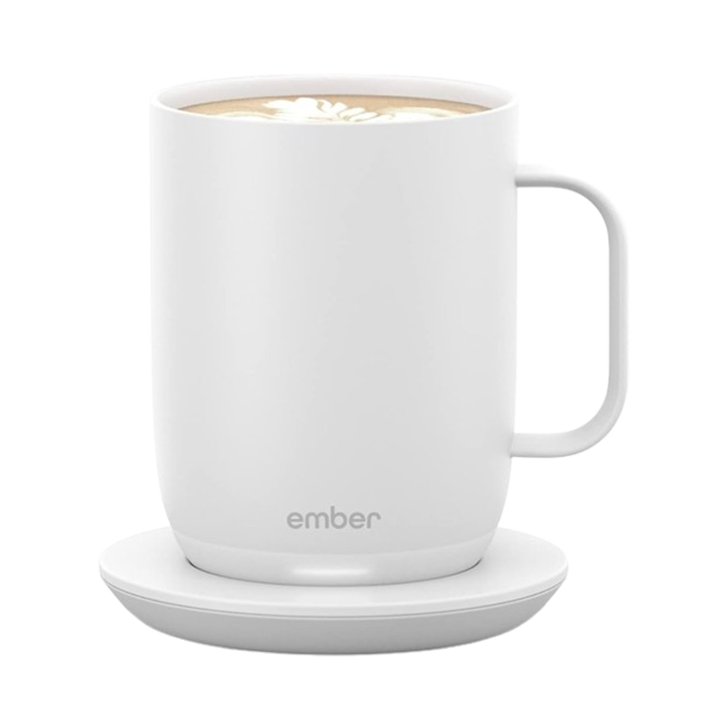 Enjoy a consistently warm cup of coffee with the Ember 14-oz temperature control smart mug, the best self-heating coffee mug with a minimalist design and lasting temperature maintenance.