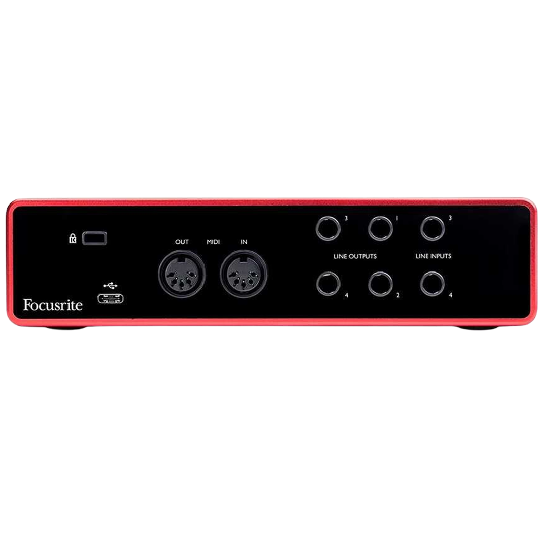 The Focusrite Scarlett 4i4 offers flexible inputs and outputs, making it one of the best audio interfaces for guitar and multi-instrumentalists.