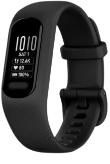The all-black Garmin Vivosmart 5, reliable and accessible, ranks as the best cheap fitness trackers for everyday activity monitoring.