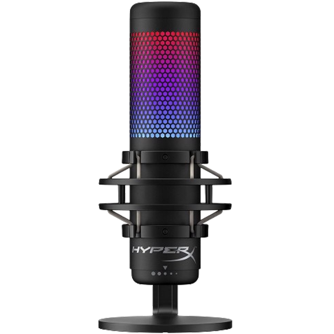 HyperX QuadCast S microphone shines with its customizable RGB lighting and superior sound quality, highlighting its place among the microphones of 2024.