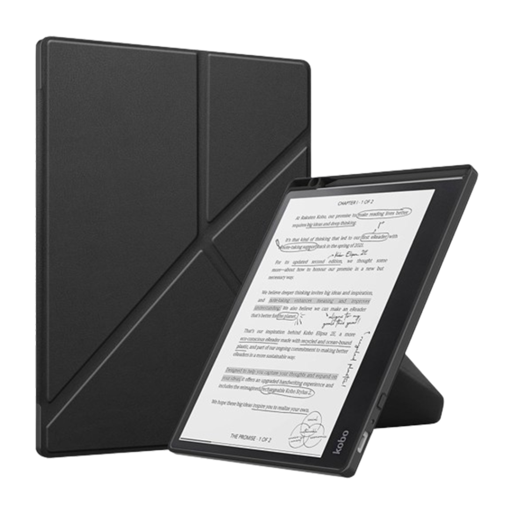 The Kobo Elipsa 2E is showcased for its finesse as one of the e-readers, with its sophisticated design and responsive reading surface.