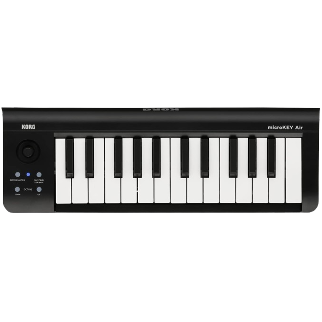 Korg MicroKEY Air, a 25-key MIDI keyboard with Bluetooth connectivity, providing musicians with the freedom to compose music wirelessly.