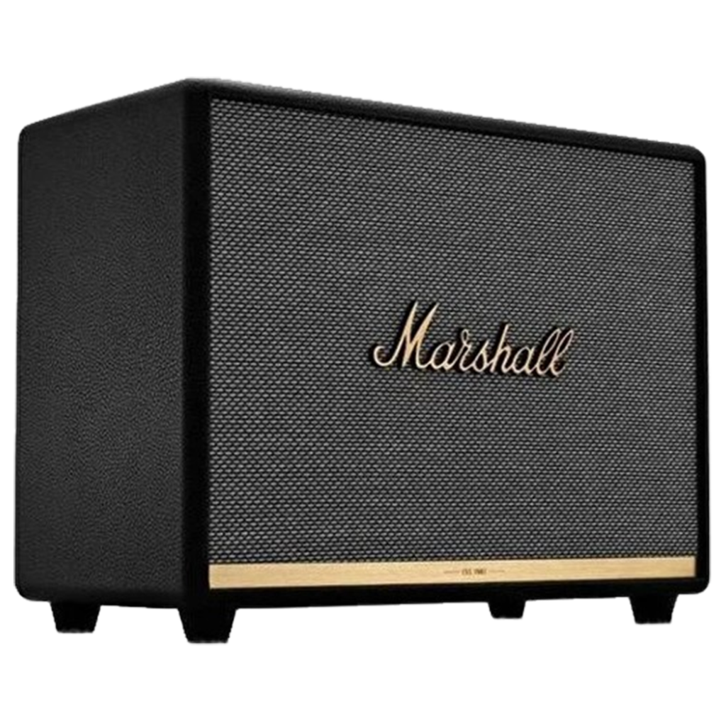 Featuring the iconic script logo, the Marshall Woburn II is acclaimed as one of the best Bluetooth speakers for turntable users who crave deep, resonant sounds.