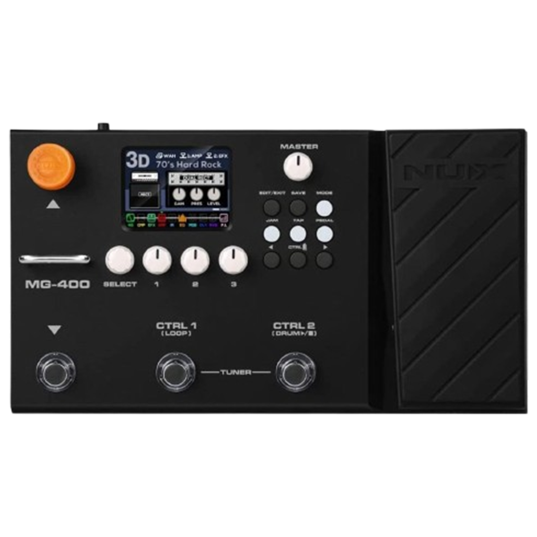 The NUX MG-400 multi-effects pedal combines innovative technology and a wide array of effects to inspire musicians in their creative endeavors.