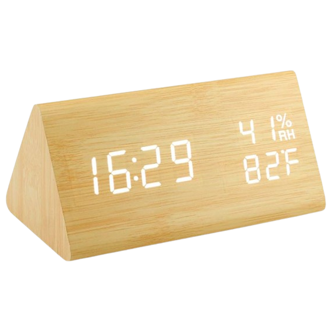 Combining rustic charm with technology, the Oct17 Wooden Alarm Clock stands out as the alarm clock for eco-conscious individuals.