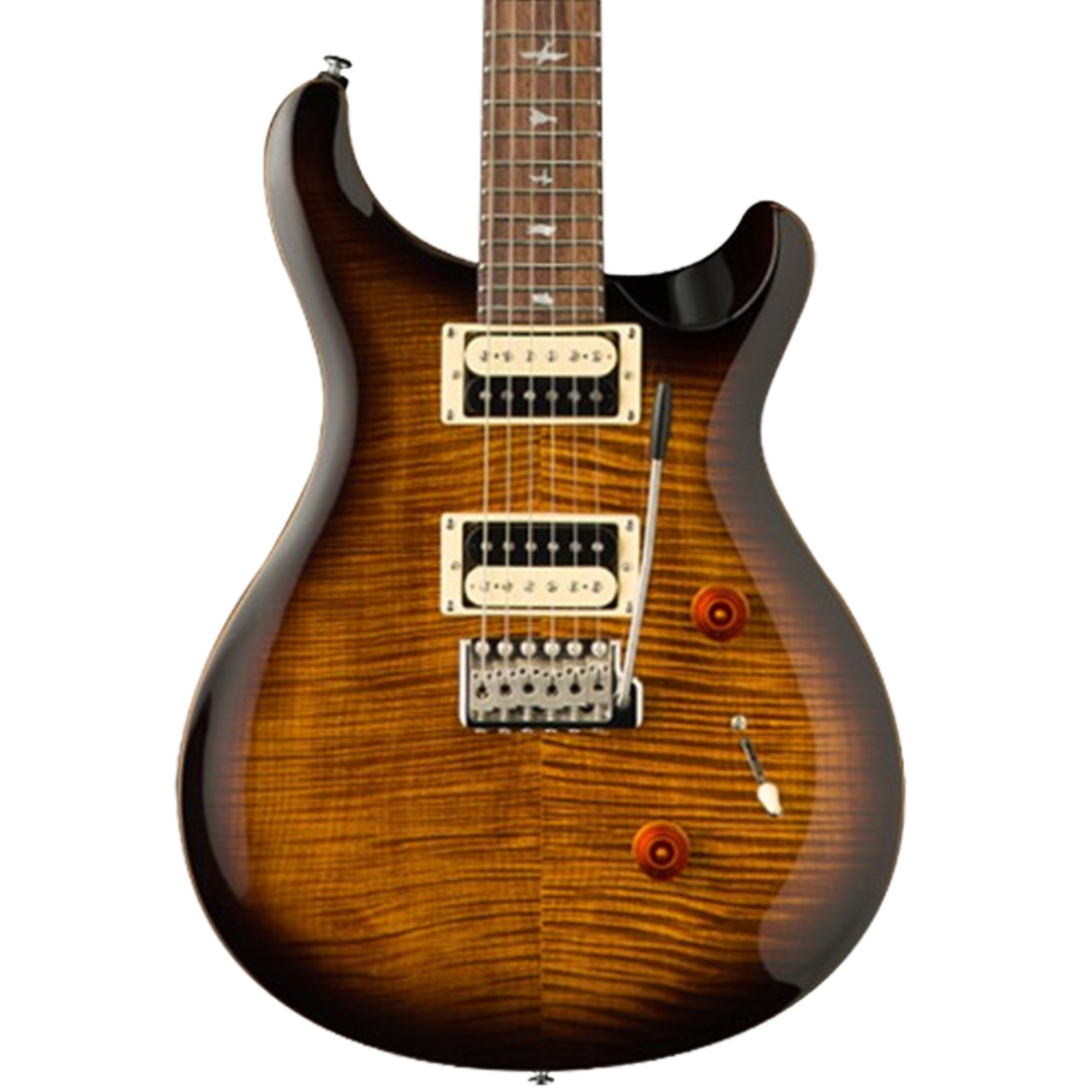 The Paul Reed Smith SE Custom 24, displayed in a magnificent sunburst finish, is a prime example of craftsmanship and quality among the electric guitars.