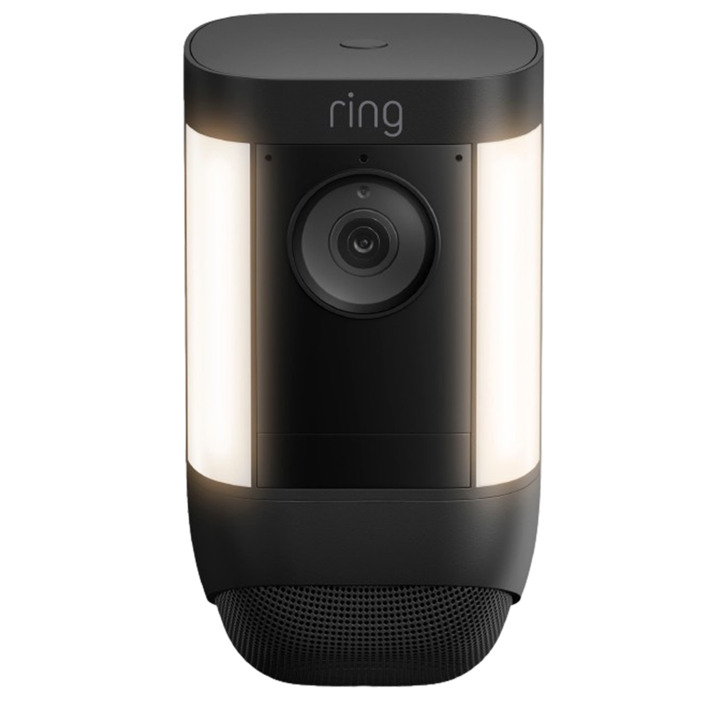 Experience smart security with the Ring Spotlight Cam Pro, featuring crisp video quality and a built-in spotlight for optimal outdoor coverage.