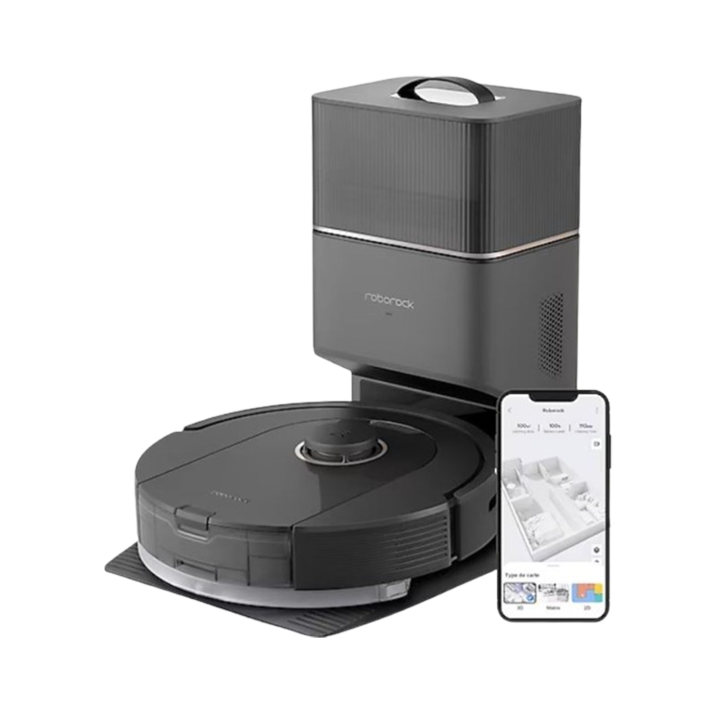The Roborock Q5+ robot vacuum, with its powerful suction, is the robot vacuum, ensuring deep cleaning on all surfaces.