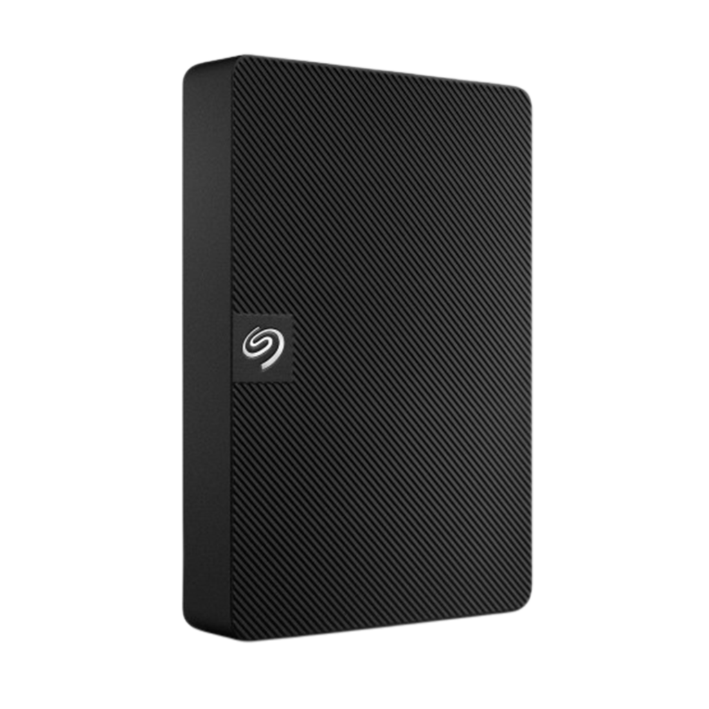 Seagate Expansion external hard drive, providing extensive storage for music production needs.