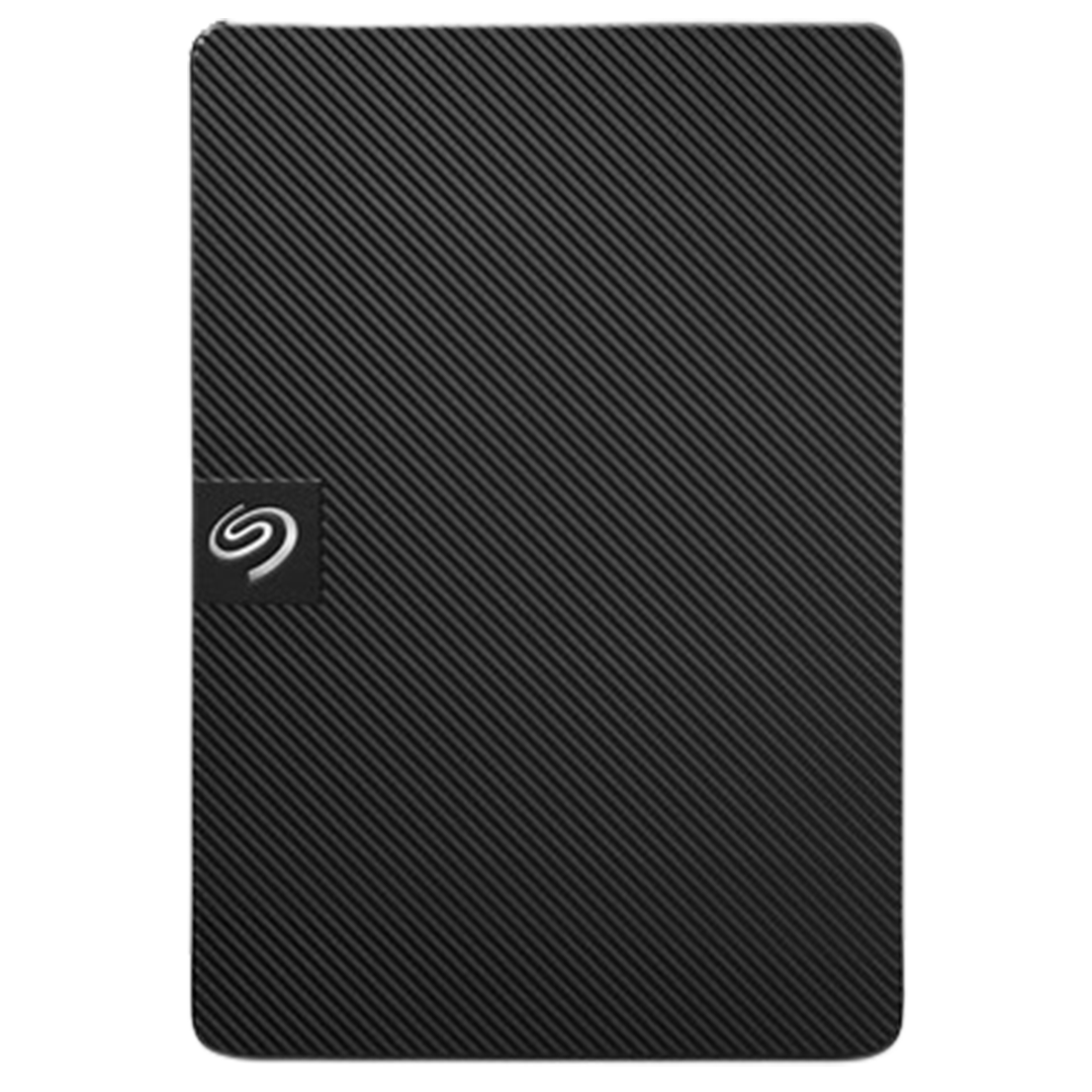Seagate Expansion external hard drive, a spacious option for music production libraries.