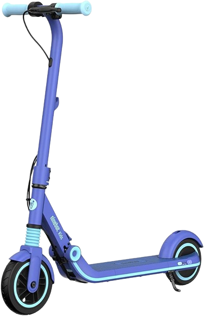 The Segway Ninebot Kickscooter Zing Electric Scooter, here in a deep blue, offers kids a robust and reliable ride, deserving its place among the best electric scooters for kids.