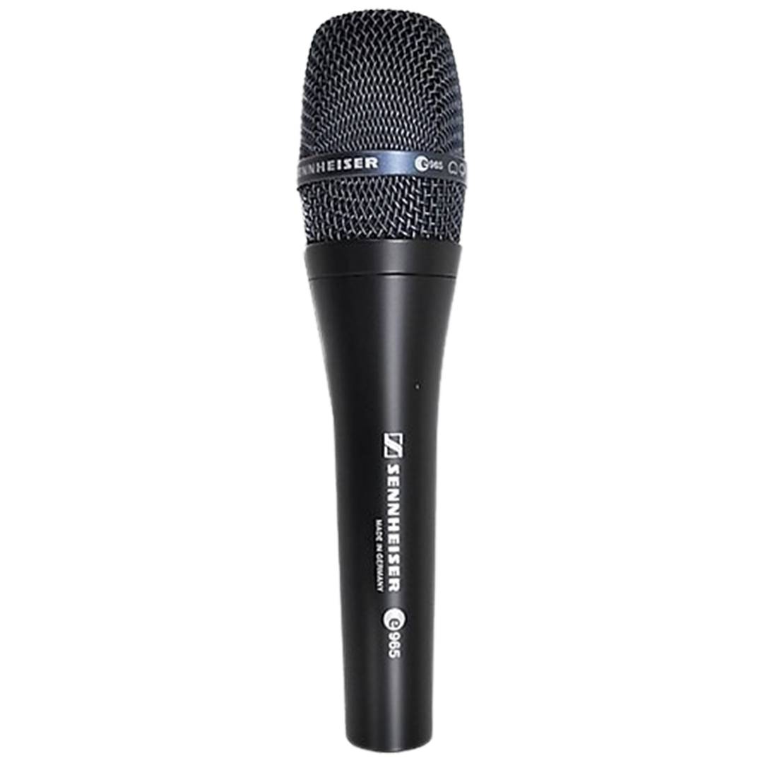 The Sennheiser e965 microphone delivers outstanding vocal clarity with its true condenser design, suitable for live and studio use.