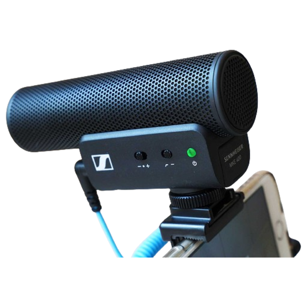 Sennheiser MKE 400, a compact shotgun microphone, excels in precision audio capture for filmmakers and content creators.