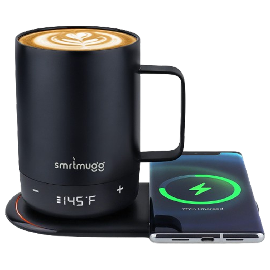 Keep your brew at the ideal temperature with the SMRTMUGG Create heated coffee mug, the best self-heating coffee mug for a perfect sip every time.