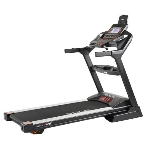 The Sole F80 is marked as the treadmill, with its sturdy build and user-centric controls for an optimized running experience.