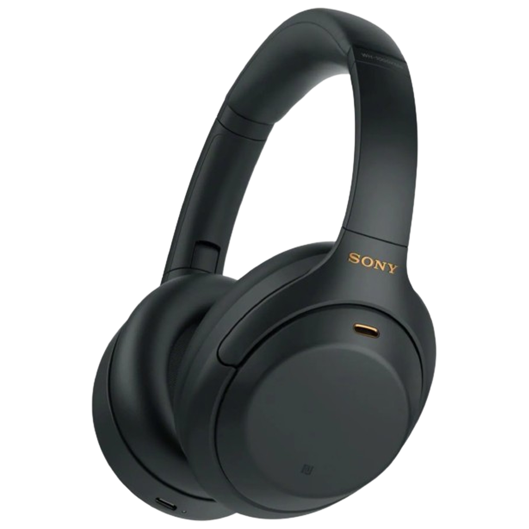 Sony WH-1000XM4 noise cancelling headphones in a sleek black finish, designed for an exceptional sound experience with industry-leading noise cancellation.