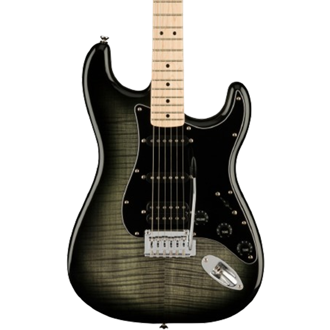 The Squier Affinity Series Stratocaster showcases its reputation as one of the bass guitars with a modern look and versatile tone.